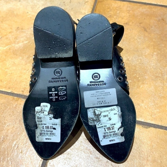 ALL SAINTS Bk Leather Yannis Open Back Ankle Boots Whimsygoth pirate women’s 5 - Picture 7 of 9